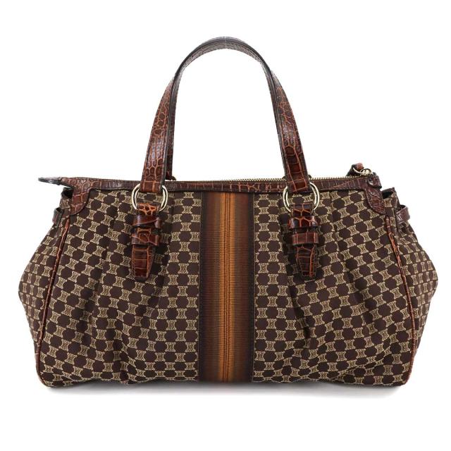 CELINE(セリーヌ) トートバッグ美品 マカダム柄 ダークブラウン×ライト 