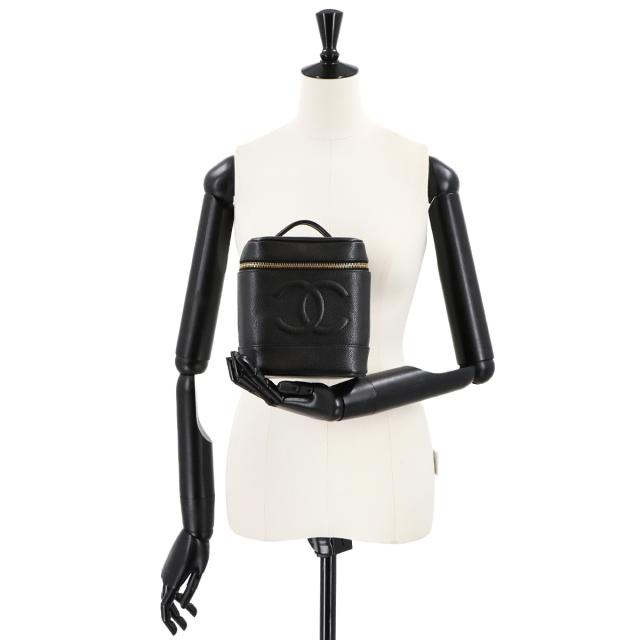 新品同様 シャネル バッグ バニティ ハンド バッグ キャビアスキン