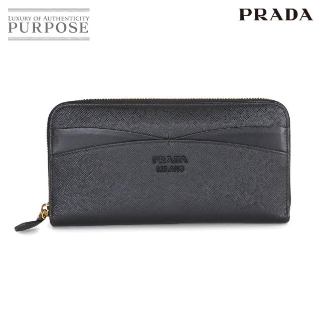 新品同様 プラダ 財布 ラウンドファスナー 長財布 サフィアーノレザー ブラック 1ML506 レディース 90291738 【中古】ブランド