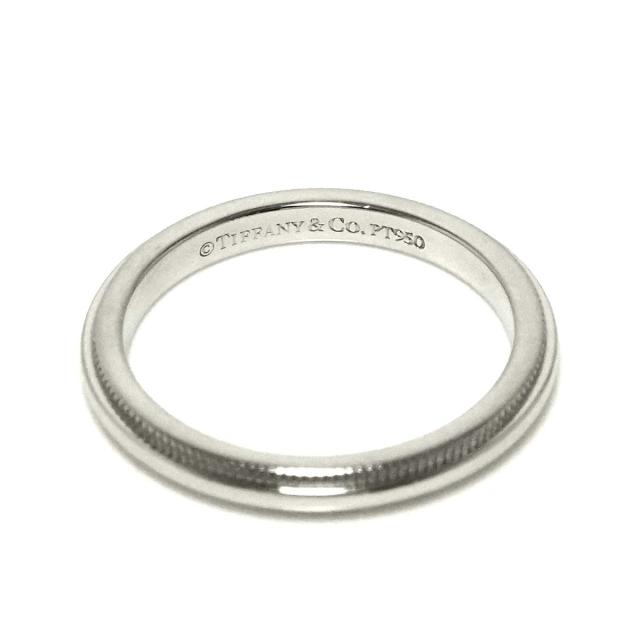 ティファニー TIFFANY&Co. ミルグレイン バンド 7.5号 リング 幅2mm Pt