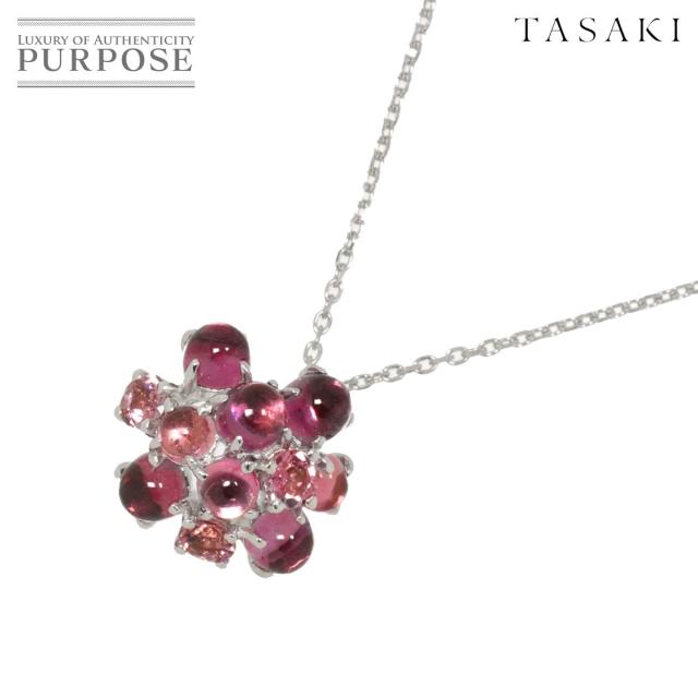 タサキ TASAKI トルマリン ネックレス 45cm K18 WG ホワイトゴールド 