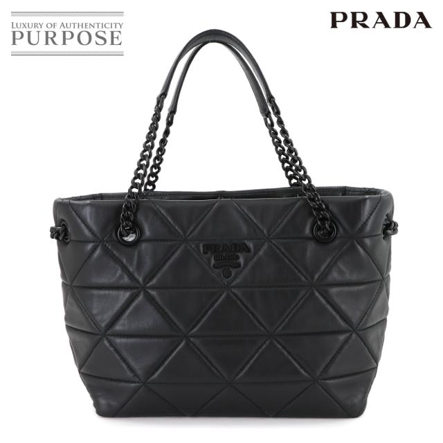 新品同様 プラダ バッグ スペクトラム チェーン トート バッグ レザー ブラック 1BG298 レディース 90294264 【中古】ブランド