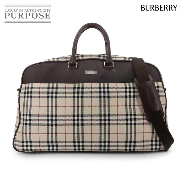 バーバリー ボストンバッグ 2way ノバチェック ブラック 旅行 BURBERRY