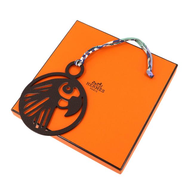 HERMESエルメス バッグチャーム プティアッシュ オウム 美品！ HERMES エルメス プティ・アッシュチャーム オウム オレンジ/ブルー