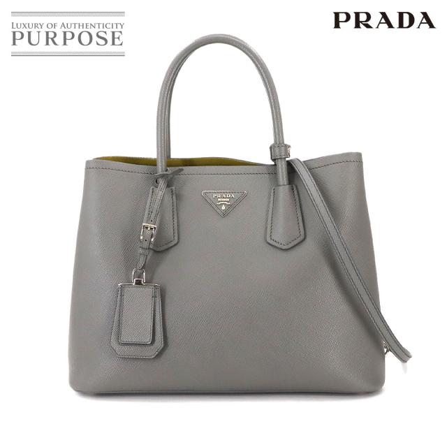 美品 プラダ バッグ ドゥーブレ ミディアム トート ショルダー バッグ サフィアーノレザー 1BG775 レディース 90297973 【中古】ブランド