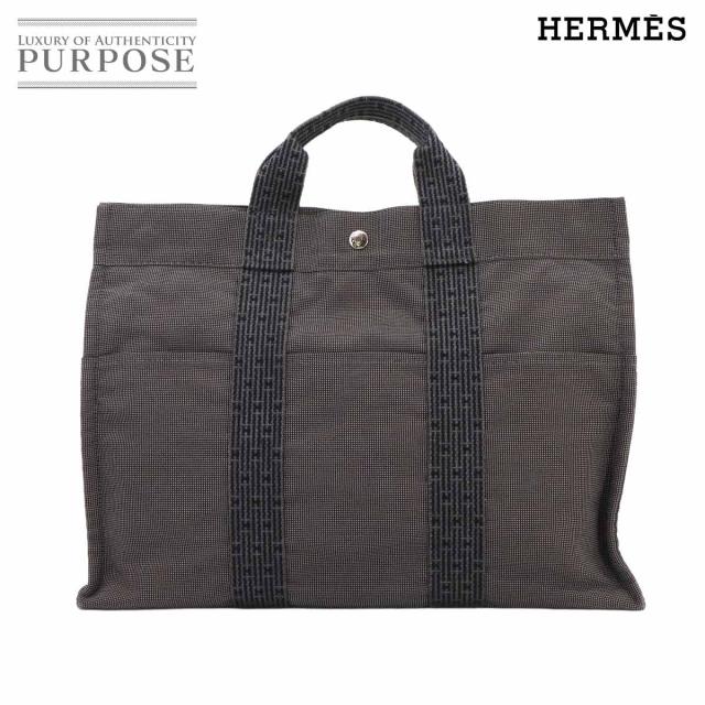 エルメス バッグ エールライン MM トート バッグ キャンバス グレー シルバー 金具 レディース メンズ 90299249 【中古】ブランド