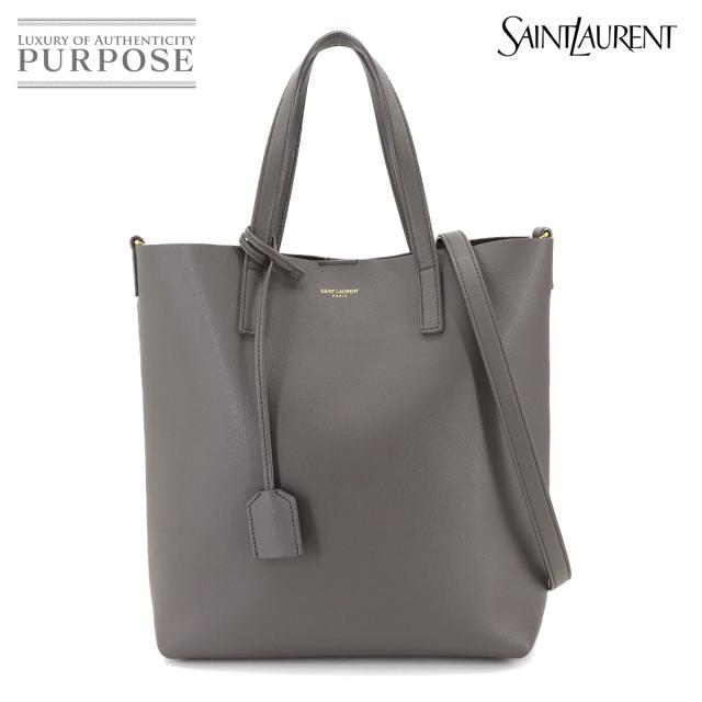 美品 サンローラン バッグ トイ ショッピング バッグ 2way トート バッグ レザー グレー 498612 レディース 90299261 【中古】ブランド