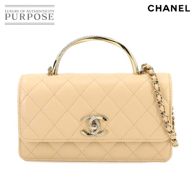 未使用 展示品 シャネル 財布 マトラッセ 2way チェーン ウォレット 長財布 ラムスキン ベージュ レディース 90299454 【中古】ブランド