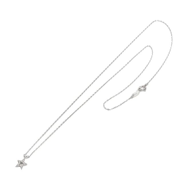 スタージュエリー Star Jewelry スター ダイヤ 0.04ct ネックレス 39cm K18 WG ホワイトゴールド 750 レディース 90299989 【中古】BJ_1