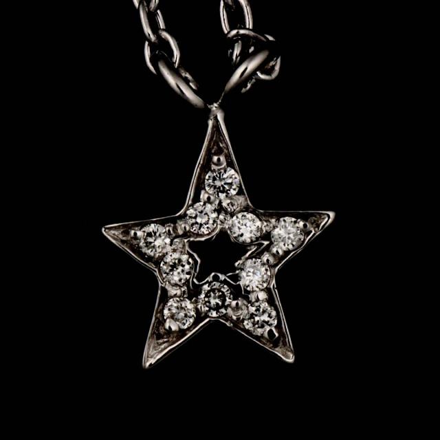 スタージュエリー Star Jewelry スター ダイヤ 0.04ct ネックレス 39cm K18 WG ホワイトゴールド 750 レディース 90299989 【中古】BJ_6