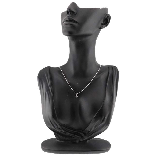 スタージュエリー Star Jewelry スター ダイヤ 0.04ct ネックレス 39cm K18 WG ホワイトゴールド 750 レディース 90299989 【中古】BJ_7