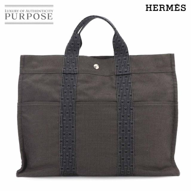 エルメス バッグ エールライン MM トート バッグ キャンバス グレー レディース メンズ 90301597 【中古】ブランド
