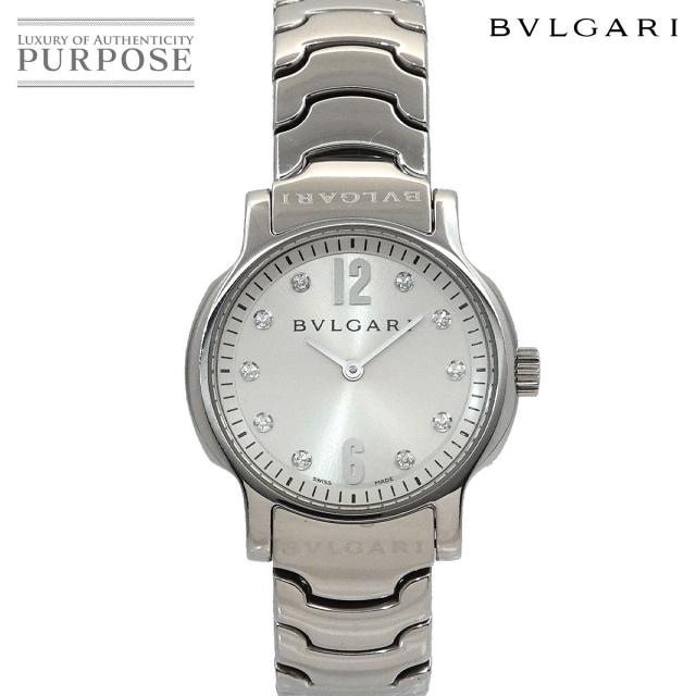 稼働 BVLGARI 腕時計 ソロテンポ ST29S レディース 2115 BVLGARI ブルガリ ソロテンポ ST29S ピンク文字盤 SS/革 クオーツ