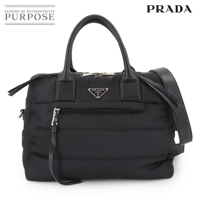 新品同様 プラダ バッグ 2way ハンド ショルダー バッグ ナイロン レザー ネロ ブラック レディース 90302922 【中古】ブランド