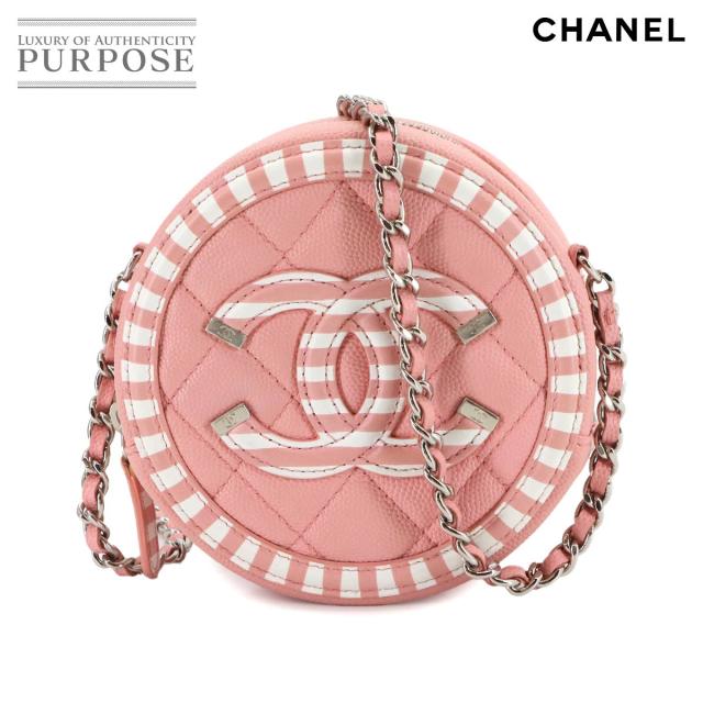 新品同様 シャネル バッグ CCフィリグリー チェーン ショルダー バッグ キャビアスキン ピンク レディース 90303159 【中古】ブランド