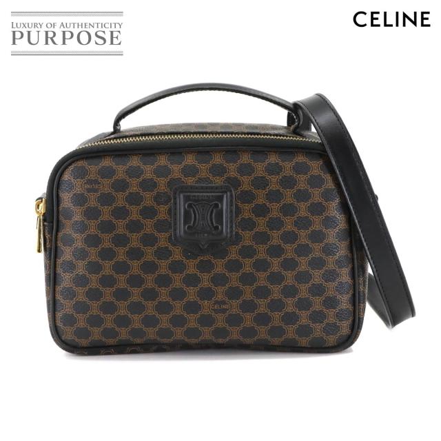 美品 セリーヌ バッグ マカダム バニティ 2way ハンド バッグ PVC レザー ブラック ブラウン レディース 90303820 【中古】ブランド