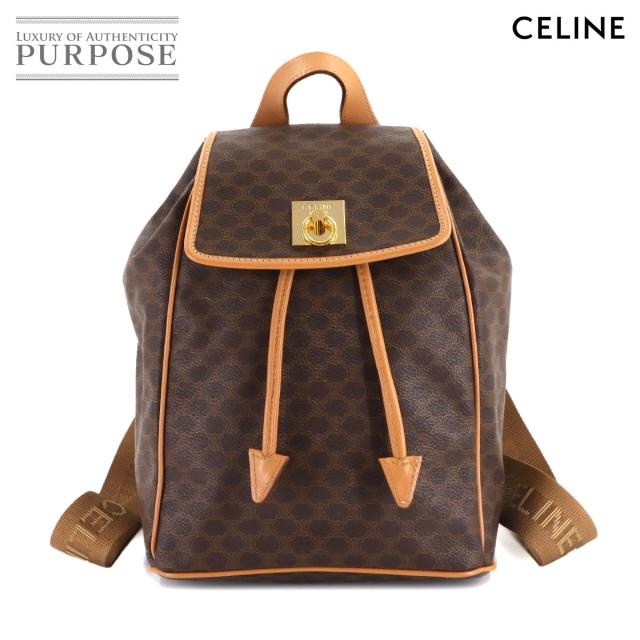 美品 セリーヌ バッグ マカダム バックパック リュックサック PVC レザー ブラウン ゴールド 金具 レディース 90303858 【中古】ブランド