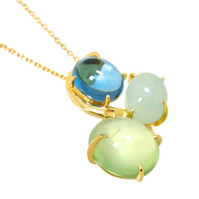 タサキ TASAKI プレナイト ブルートパーズ クォーツ ネックレス 50cm K18 YG 750 田崎真珠 レディース 90303992 【中古】BJ_2