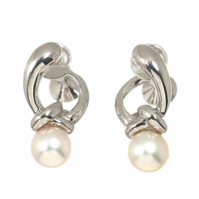 ミキモト MIKIMOTO アコヤ真珠 5.5mm イヤリング K18 WG ホワイトゴールド 750 レディース 90304345 【中古】BJ_1