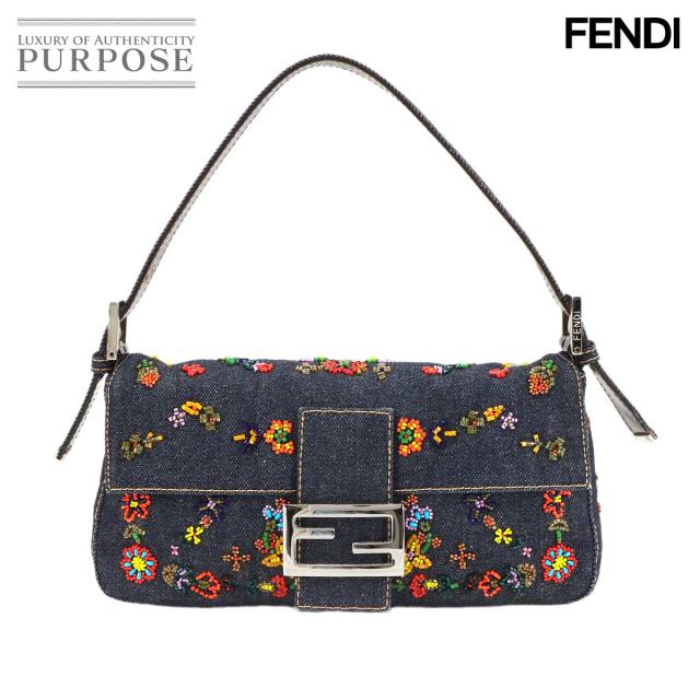 新品同様 フェンディ バッグ マンマバゲット ショルダー バッグ デニム ネイビー マルチカラー レディース 90305415 【中古】ブランド