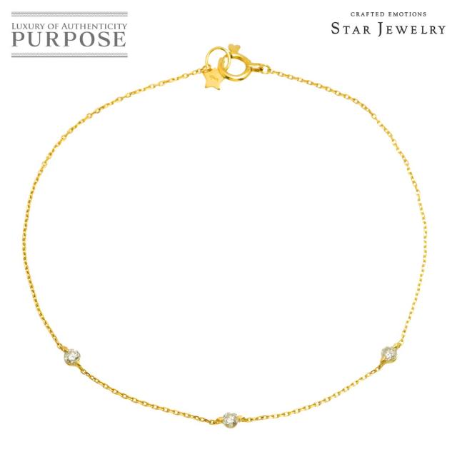 スタージュエリー Star Jewelry ダイヤ 0.15ct ブレスレット 17.5cm イエローゴールド 750 レディース 90305597 【中古】BJ