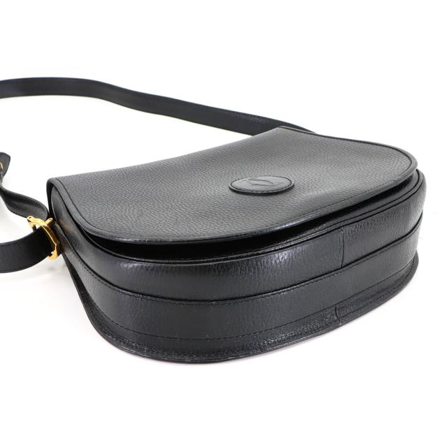 美品 カルティエ バッグ マストライン ショルダー バッグ レザー ブラック ゴールド 金具 レディース 90305731 【中古】ブランド
