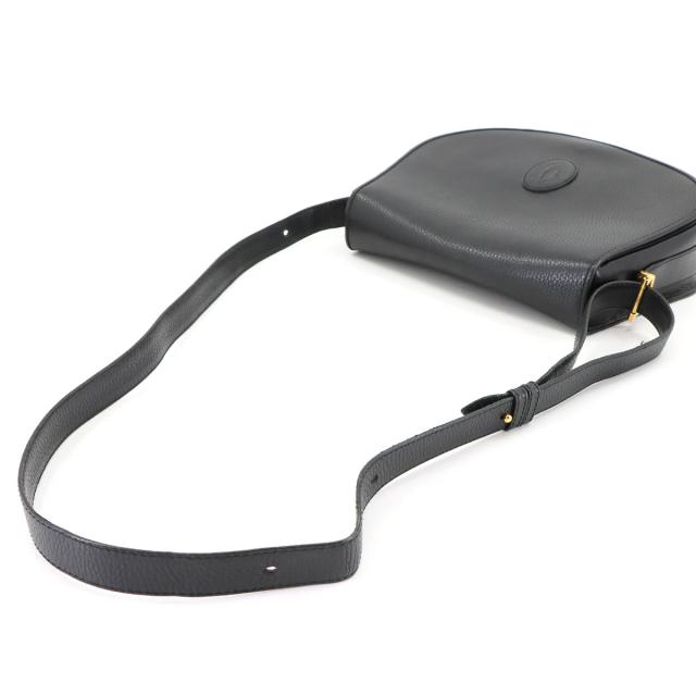 美品 カルティエ バッグ マストライン ショルダー バッグ レザー ブラック ゴールド 金具 レディース 90305731 【中古】ブランド