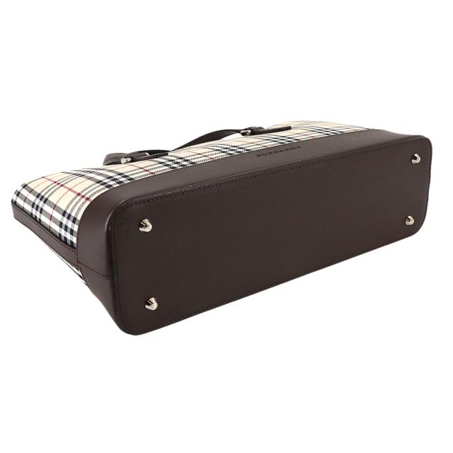 新品同様 バーバリー バッグ ノバチェック ハンド バッグ キャンバス レザー ベージュ レディース 90306195 【中古】ブランド_3