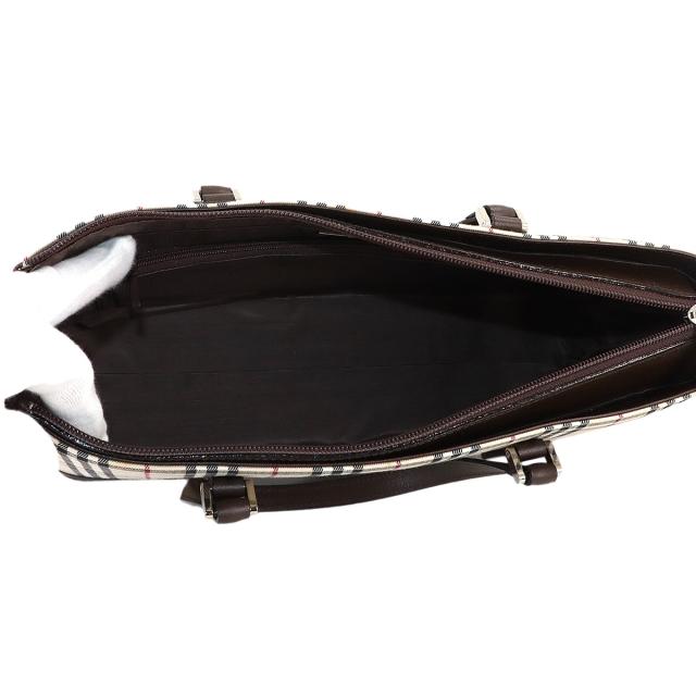 新品同様 バーバリー バッグ ノバチェック ハンド バッグ キャンバス レザー ベージュ レディース 90306195 【中古】ブランド_5