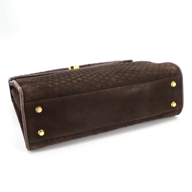美品 バリー バッグ キルティング 2way ハンド ショルダー バッグ スエード レザー ブラウン レディース 90306460 【中古】ブランド_3
