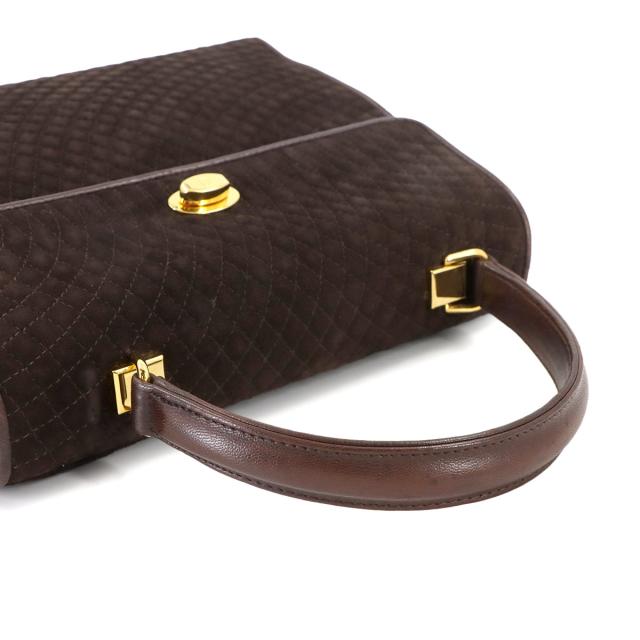 美品 バリー バッグ キルティング 2way ハンド ショルダー バッグ スエード レザー ブラウン レディース 90306460 【中古】ブランド_4