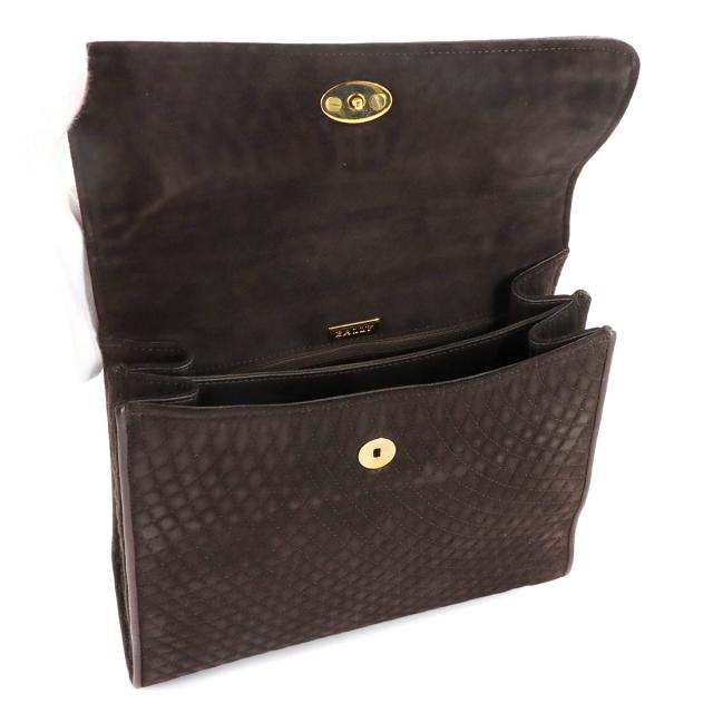 美品 バリー バッグ キルティング 2way ハンド ショルダー バッグ スエード レザー ブラウン レディース 90306460 【中古】ブランド_5