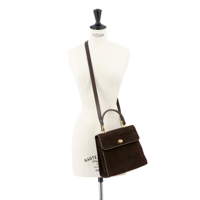 美品 バリー バッグ キルティング 2way ハンド ショルダー バッグ スエード レザー ブラウン レディース 90306460 【中古】ブランド_9