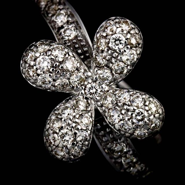 ヴァンドーム VENDOME 8.5号 リング ダイヤ 0.44ct K18 WG ホワイトゴールド 750 指輪 花 レディース 90306619 【中古】BJ_5