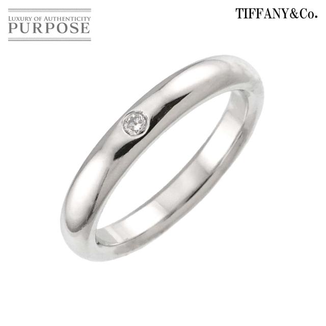ティファニー TIFFANY&Co. スタッキング バンド 6.5号 リング ダイヤ 1P Pt プラチナ 指輪 レディース 90306630 【中古】BJ