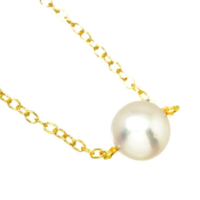 ミキモト MIKIMOTO アコヤ真珠 6.6mm ネックレス 38cm K18 YG イエローゴールド 750 パール レディース 90306820 【中古】BJ_2
