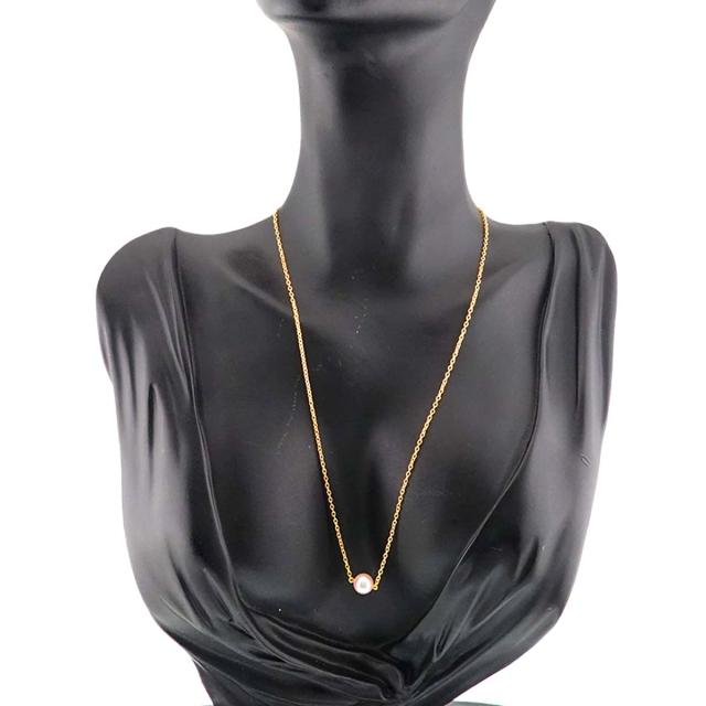 ミキモト MIKIMOTO アコヤ真珠 6.6mm ネックレス 38cm K18 YG イエローゴールド 750 パール レディース 90306820 【中古】BJ_5