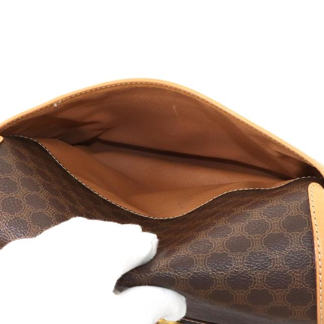 美品 セリーヌ バッグ マカダム ショルダー バッグ PVC レザー ブラウン ゴールド 金具 レディース 90307167 【中古】ブランド_8