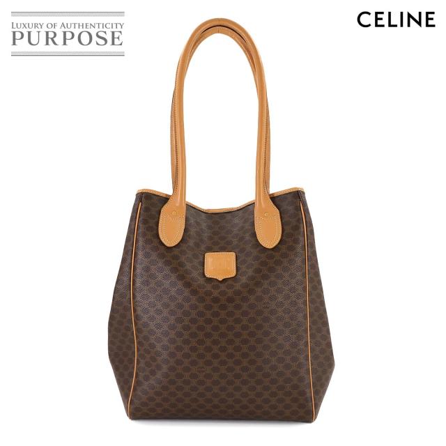 美品 セリーヌ バッグ マカダム ショルダー バッグ PVC レザー ブラウン ゴールド 金具 レディース 90307556 【中古】ブランド