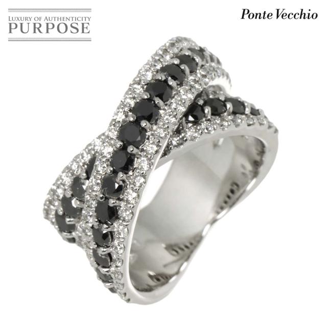 ポンテヴェキオ Ponte Vecchio 12号 リング ブラックダイヤ 1.93ct ダイヤ 1.01ct K18 WG 750 指輪 レディース 90307724 【中古】BJ