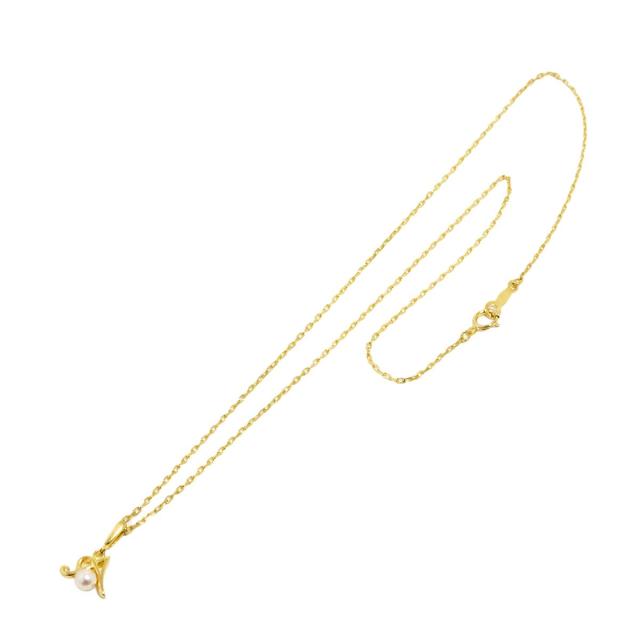 ミキモト MIKIMOTO ベビーパール 3.6mm ネックレス 38cm K18 YG 750 イニシャル A 真珠 レディース 90307743 【中古】BJ_1