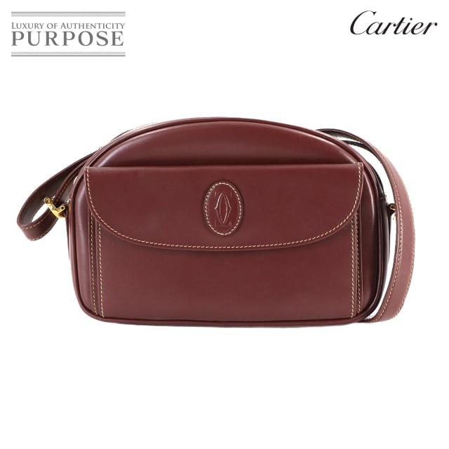 新品同様 カルティエ バッグ マストライン ショルダー バッグ レザー ボルドー ゴールド 金具 レディース 90308477 【中古】ブランド