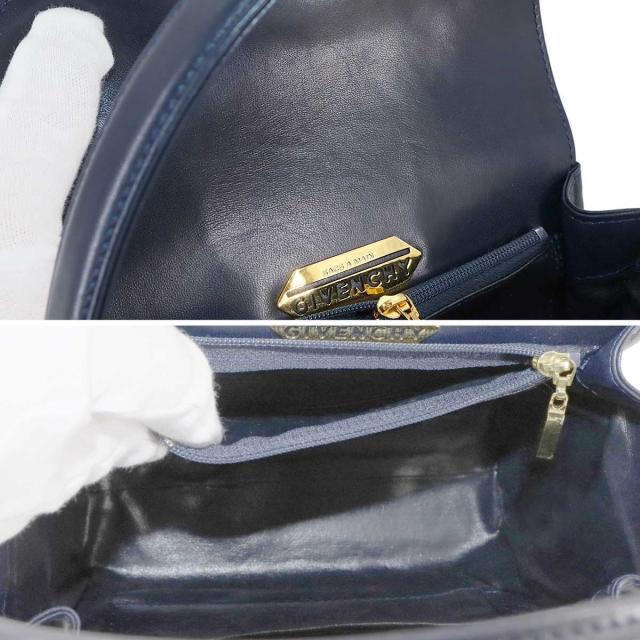 ジバンシー バッグ ハンド バッグ レザー ネイビー ゴールド 金具 レディース 90308541 【中古】ブランド_7