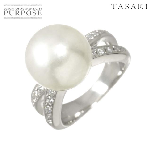 タサキ TASAKI 11号 リング 白蝶真珠 12.4mm ダイヤ 0.26ct Pt プラチナ パール 指輪 田崎真珠 レディース 90308909 【中古】BJ