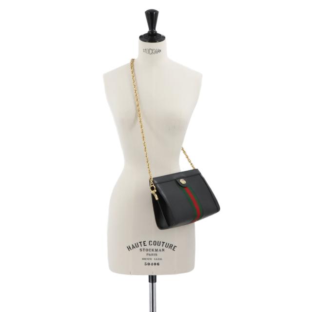 未使用 展示品 グッチ バッグ オフィディア スモール ショルダー バッグ レザー ブラック レディース 90309233 【中古】ブランド_8