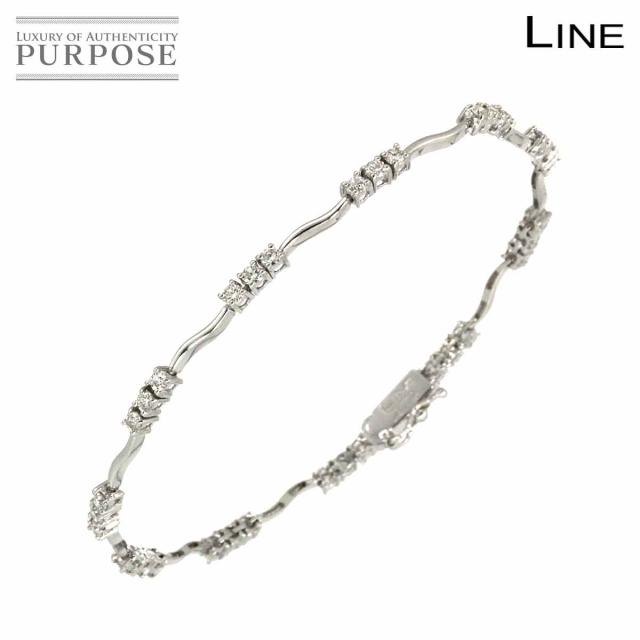 デビアス DE BEERS ライン LINE ダイヤ 1.30ct ブレスレット 18cm K18 WG ホワイトゴールド 750 レディース 90309391 【中古】BJ