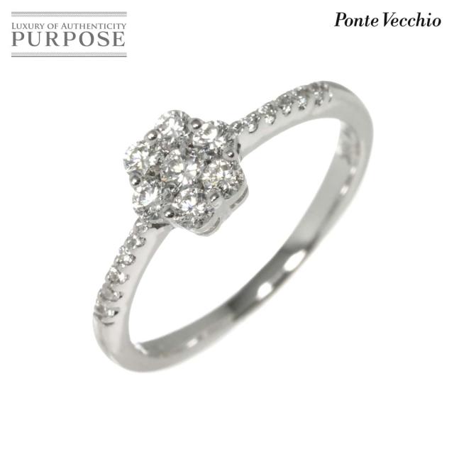 ポンテヴェキオ Ponte Vecchio 8号 リング ダイヤ 0.32ct K18 WG ホワイトゴールド 750 指輪 フラワー レディース 90309462 【中古】BJ
