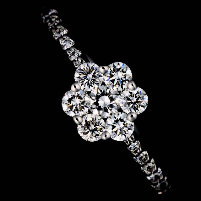 ポンテヴェキオ Ponte Vecchio 8号 リング ダイヤ 0.32ct K18 WG ホワイトゴールド 750 指輪 フラワー レディース 90309462 【中古】BJ_5