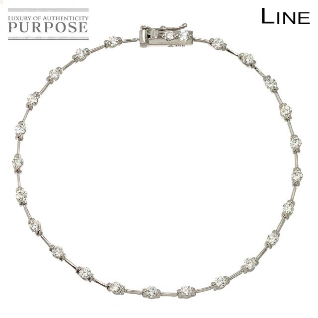 デビアス DE BEERS ライン LINE ダイヤ 1.25ct ブレスレット 17.5cm K18 WG ホワイトゴールド 750 レディース 90309476 【中古】BJ