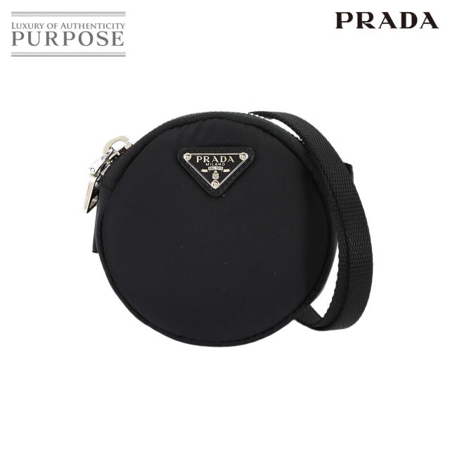 新品同様 プラダ バッグ ラウンド ショルダー ポーチ ナイロン ブラック 1TT129 シルバー 金具 Pouch 90309919 【中古】ブランド